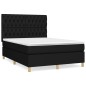vidaXL Giroletto a Molle con Materasso Nero 140x190 cm in Tessuto