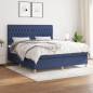 vidaXL Giroletto a Molle con Materasso Blu 180x200 cm in Tessuto