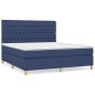 vidaXL Giroletto a Molle con Materasso Blu 180x200 cm in Tessuto