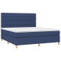 vidaXL Giroletto a Molle con Materasso Blu 180x200 cm in Tessuto