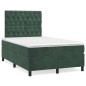 vidaXL Giroletto a Molle con Materasso Verde Scuro 120x200 cm Velluto