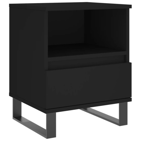 vidaXL Comodino Nero 40x35x50 cm in Legno Multistrato