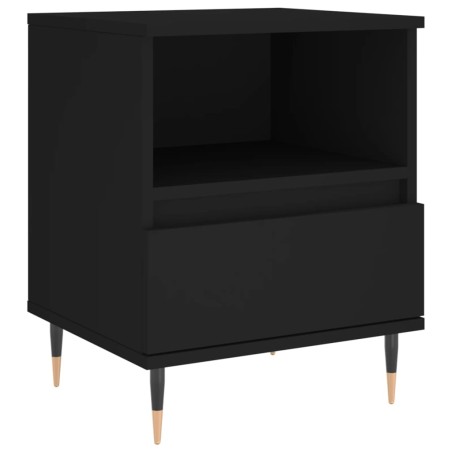 vidaXL Comodino Nero 40x35x50 cm in Legno Multistrato