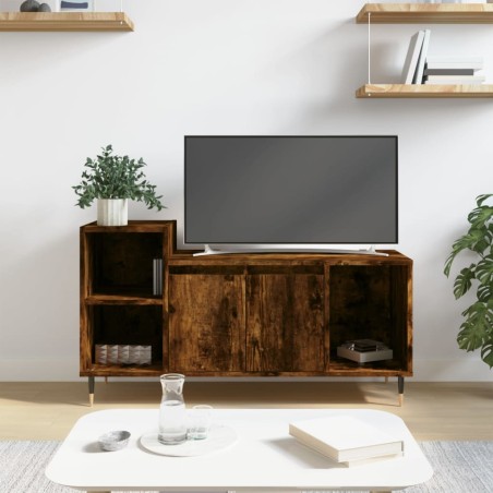vidaXL Mobile TV Rovere Fumo 100x35x55 cm in Legno Multistrato