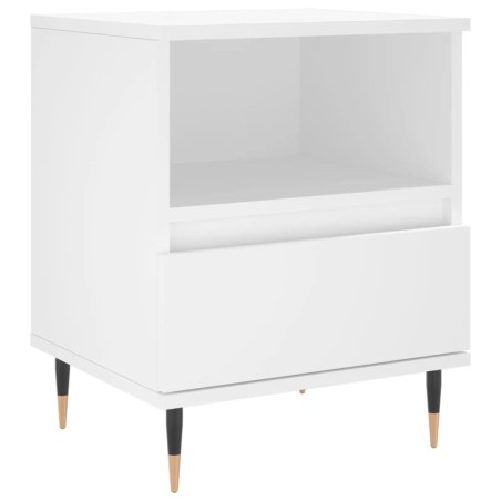 vidaXL Comodino Bianco 40x35x50 cm in Legno Multistrato