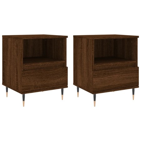 vidaXL Comodini 2pz Rovere Marrone 40x35x50 cm in Legno Multistrato