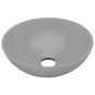 vidaXL Lavandino da Bagno in Ceramica Grigio Chiaro Rotondo