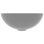 vidaXL Lavandino da Bagno in Ceramica Grigio Chiaro Rotondo