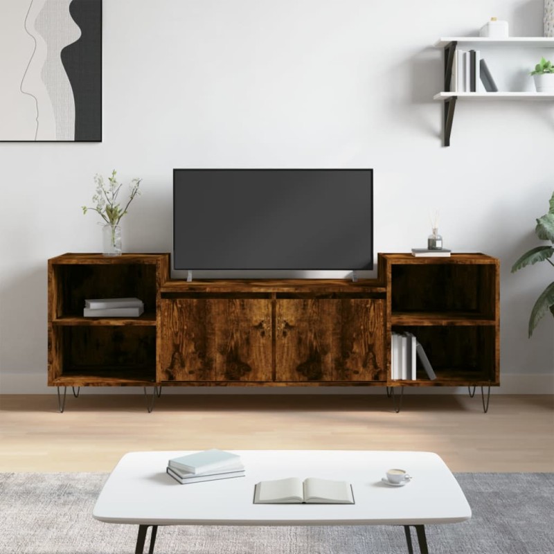 vidaXL Mobile TV Rovere Fumo 160x35x55 cm in Legno Multistrato vidaXL Mobile TV Rovere Fumo 160x35x55 cm in Legno Multistrato