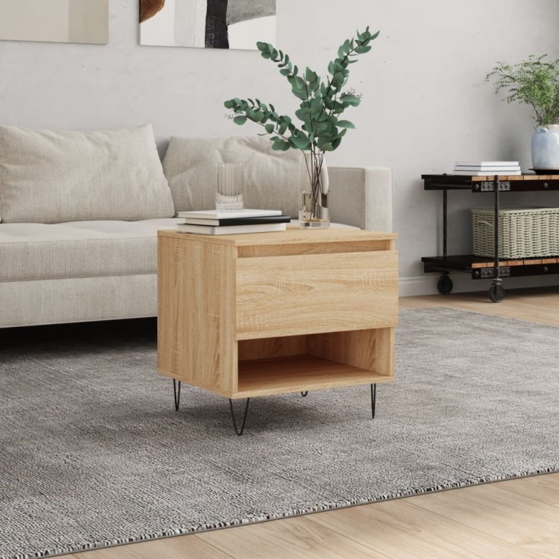 vidaXL Tavolino Rovere Sonoma 50x46x50 cm in Legno Multistrato vidaXL Tavolino Rovere Sonoma 50x46x50 cm in Legno Multistrato