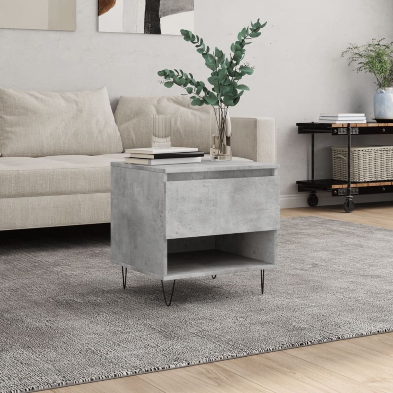 vidaXL Tavolino da Salotto Grigio Cemento 50x46x50cm Legno Multistrato vidaXL Tavolino da Salotto Grigio Cemento 50x46x50cm Legno Multistrato