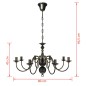 vidaXL Lampadario Stile Antico Metallo Nero Lampadine 8 x E14 vidaXL Lampadario Stile Antico Metallo Nero Lampadine 8 x E14