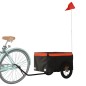 vidaXL Rimorchio da Bici da Carico Nero e Arancione 30 kg in Ferro vidaXL Rimorchio da Bici da Carico Nero e Arancione 30 kg in Ferro