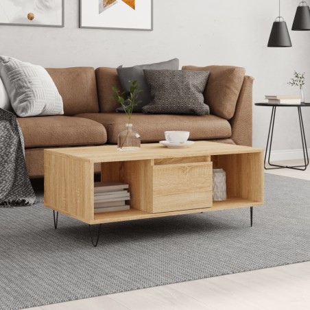 vidaXL Tavolino Salotto Rovere Sonoma 90x50x36,5 cm Legno Multistrato