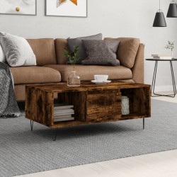 vidaXL Tavolino da Salotto Rovere Fumo 90x50x36,5 cm Legno Multistrato