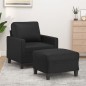 vidaXL Poltrona con Poggiapiedi Nero 60 cm in Similpelle vidaXL Poltrona con Poggiapiedi Nero 60 cm in Similpelle