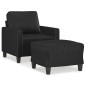 vidaXL Poltrona con Poggiapiedi Nero 60 cm in Similpelle vidaXL Poltrona con Poggiapiedi Nero 60 cm in Similpelle