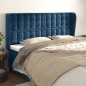 Testiera ad Orecchio Blu Scuro 203x23x118/128 cm in Velluto Testiera ad Orecchio Blu Scuro 203x23x118/128 cm in Velluto