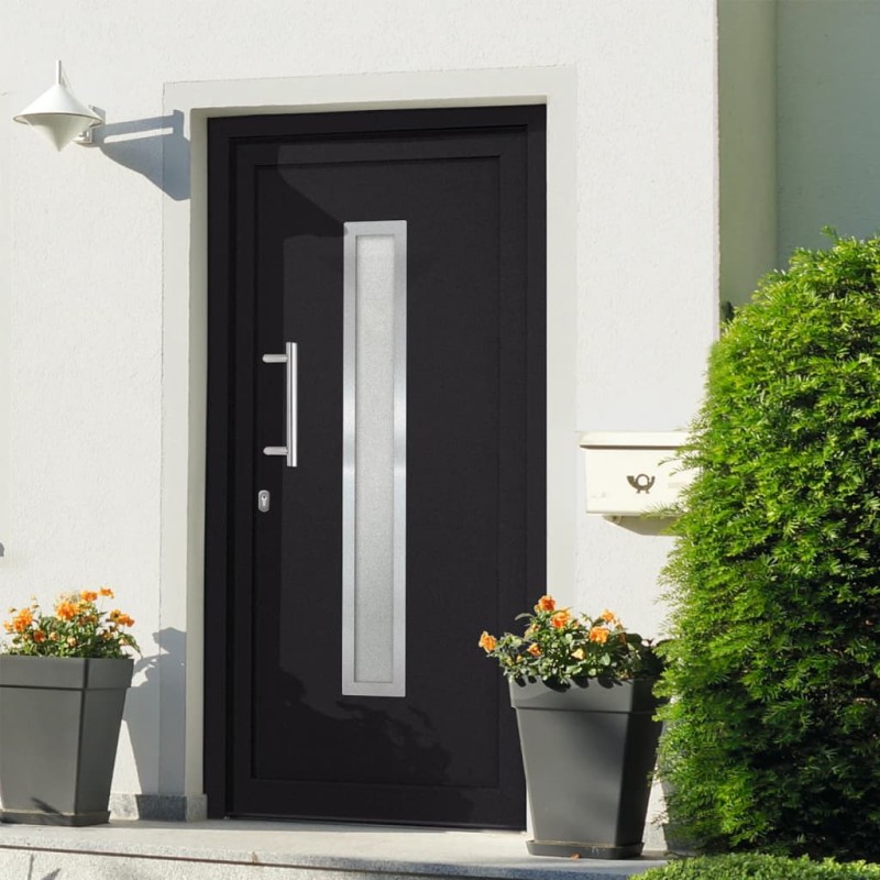 vidaXL Porta di Ingresso Antracite 98x190 cm vidaXL Porta di Ingresso Antracite 98x190 cm
