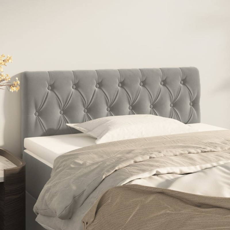 vidaXL Testiera Grigio Chiaro 100x7x78/88 cm in Velluto vidaXL Testiera Grigio Chiaro 100x7x78/88 cm in Velluto