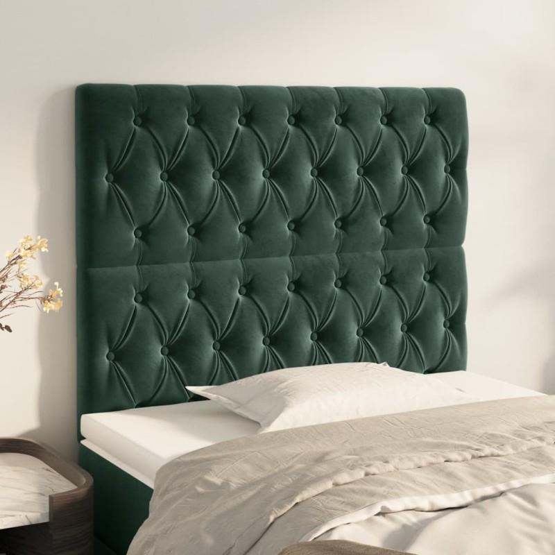 vidaXL Testiera 2 pz Verde scuro 90 x 7 x 78/88 cm in Velluto vidaXL Testiera 2 pz Verde scuro 90 x 7 x 78/88 cm in Velluto
