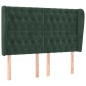 vidaXL Testiera ad Orecchio Verde Scuro 163x23x118/128cm in Velluto