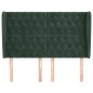 vidaXL Testiera ad Orecchio Verde Scuro 163x23x118/128cm in Velluto