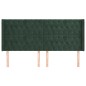 vidaXL Testiera ad Orecchio Verde Scuro 183x16x118/128 cm in Velluto vidaXL Testiera ad Orecchio Verde Scuro 183x16x118/128 cm in Velluto