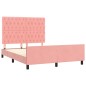 vidaXL Giroletto con Testiera Rosa 140x200 cm in Velluto