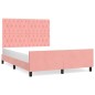 vidaXL Giroletto con Testiera Rosa 140x190 cm in Velluto vidaXL Giroletto con Testiera Rosa 140x190 cm in Velluto