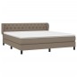 vidaXL Giroletto a Molle con Materasso Tortora 160x200 cm in Tessuto