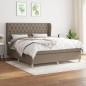 vidaXL Giroletto a Molle con Materasso Tortora 160x200 cm in Tessuto