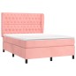 vidaXL Giroletto a Molle con Materasso Rosa 140x190 cm in Velluto