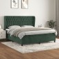 vidaXL Giroletto a Molle con Materasso Verde Scuro 160x200 cm Velluto