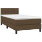 vidaXL Letto a Molle Materasso e LED Marrone Scuro 100x200 cm Tessuto vidaXL Letto a Molle Materasso e LED Marrone Scuro 100x200 cm Tessuto