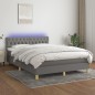 vidaXL Letto a Molle Materasso e LED Grigio Scuro 140x200cm in Tessuto vidaXL Letto a Molle Materasso e LED Grigio Scuro 140x200cm in Tessuto