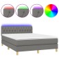 vidaXL Letto a Molle Materasso e LED Grigio Scuro 140x200cm in Tessuto vidaXL Letto a Molle Materasso e LED Grigio Scuro 140x200cm in Tessuto