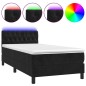 vidaXL Letto a Molle con Materasso e LED Nero 100x200 cm in Velluto vidaXL Letto a Molle con Materasso e LED Nero 100x200 cm in Velluto