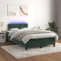 vidaXL Letto a Molle con Materasso e LED Verde Scuro 120x200cm Velluto vidaXL Letto a Molle con Materasso e LED Verde Scuro 120x200cm Velluto
