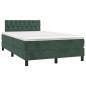 vidaXL Letto a Molle con Materasso e LED Verde Scuro 120x200cm Velluto vidaXL Letto a Molle con Materasso e LED Verde Scuro 120x200cm Velluto