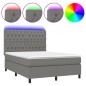 vidaXL Letto a Molle Materasso e LED Grigio Scuro 140x200cm in Tessuto vidaXL Letto a Molle Materasso e LED Grigio Scuro 140x200cm in Tessuto