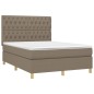 vidaXL Letto a Molle con Materasso e LED Tortora 140x200 cm in Tessuto vidaXL Letto a Molle con Materasso e LED Tortora 140x200 cm in Tessuto