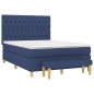 vidaXL Giroletto a Molle con Materasso Blu 140x190 cm in Tessuto