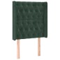 vidaXL Letto a Molle con Materasso e LED Verde Scuro 80x200cm Velluto