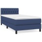 vidaXL Giroletto a Molle con Materasso Blu 90x190 cm in Tessuto