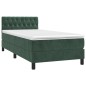 vidaXL Giroletto a Molle con Materasso Verde Scuro 90x190 cm Velluto