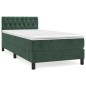 vidaXL Giroletto a Molle con Materasso Verde Scuro 90x200 cm Velluto
