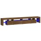 vidaXL Mobile Porta TV con Luci LED Rovere Marrone 260x36,5x40 cm vidaXL Mobile Porta TV con Luci LED Rovere Marrone 260x36,5x40 cm