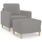 vidaXL Poltrona con Poggiapiedi Grigio Chiaro 60 cm in Tessuto