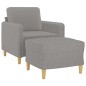 vidaXL Poltrona con Poggiapiedi Grigio Chiaro 60 cm in Tessuto